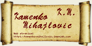 Kamenko Mihajlović vizit kartica